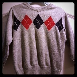 Boys Holiday Sweater Vest gray red blue